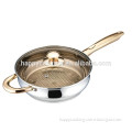 European style frying pans flat bottom frying pan smokeless non-stick with lid
